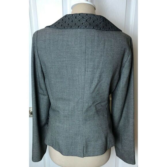 Rickie Freeman Teri Jon Gray Wool Blend Jacket Blazer Women's Size 10 - Picture 7 of 10
